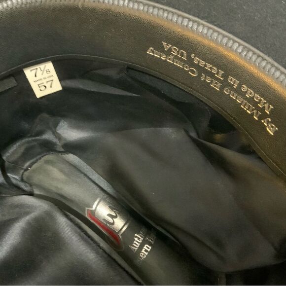Justin Western Cowboy Hat Black XXX Buckle Milano Hat Company Size 7 1/8 57 - Picture 10 of 11